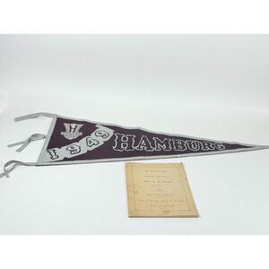 1949 Hamburg High School Felt Pennant Vintage Wool Memorabilia Sewn Lettering